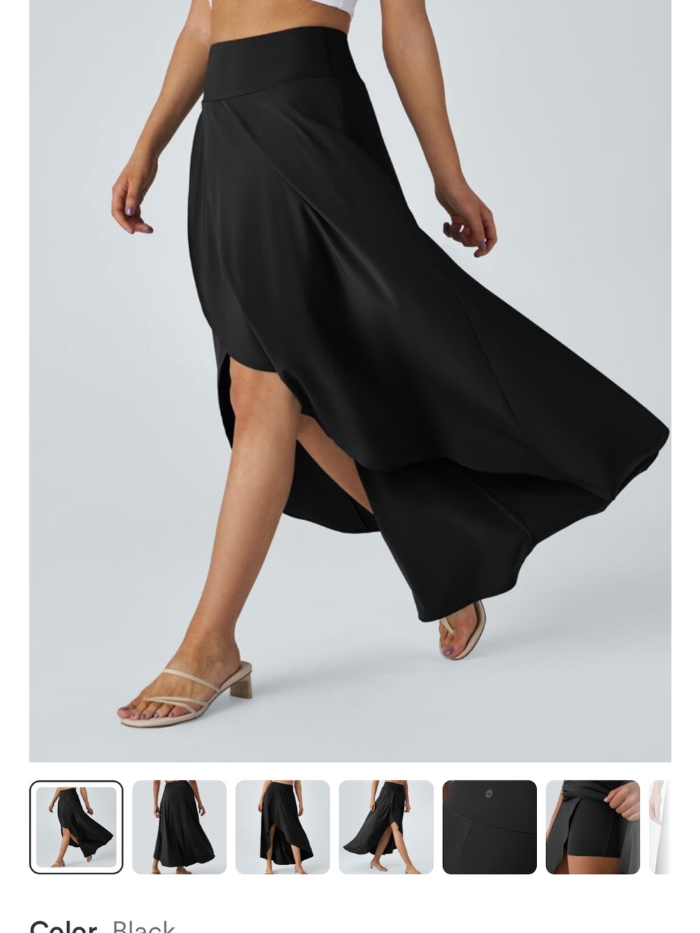 Halara high-Waist Black Asymmetrical Maxi Skirt